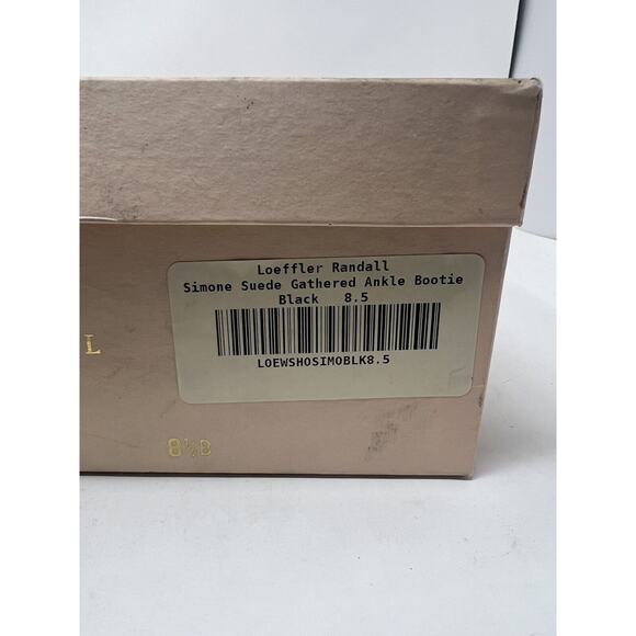 LOEFFLER RANDALL Women 8.5 Simone Suede Gathered Ankle Bootie Black EUC - Picture 9 of 10